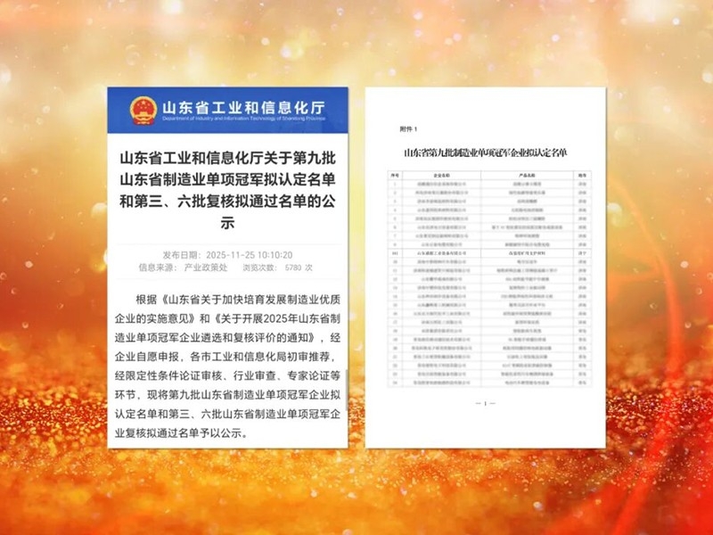 喜訊｜山東盛源入選省級單項冠 軍 礦用支護領(lǐng)域領(lǐng)跑升級